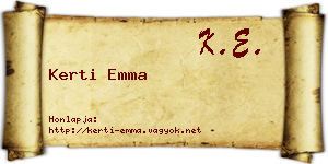 Kerti Emma névjegykártya
