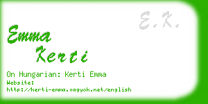 emma kerti business card